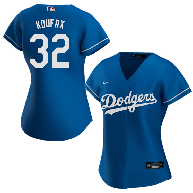 Nike Women #32 Sandy Koufax Los Angeles Dodgers Baseball Jerseys Sale-Blue